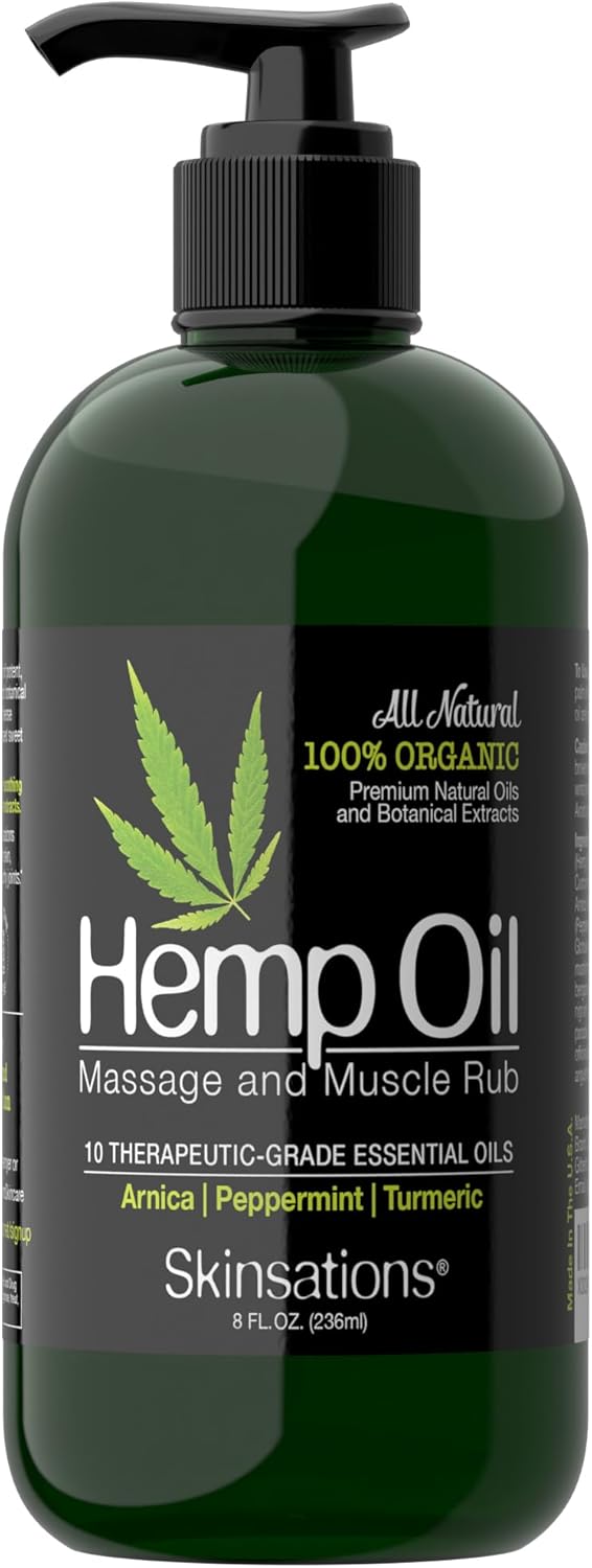 Skinsations – Hemp Massage Oil & Sore Muscle Rub